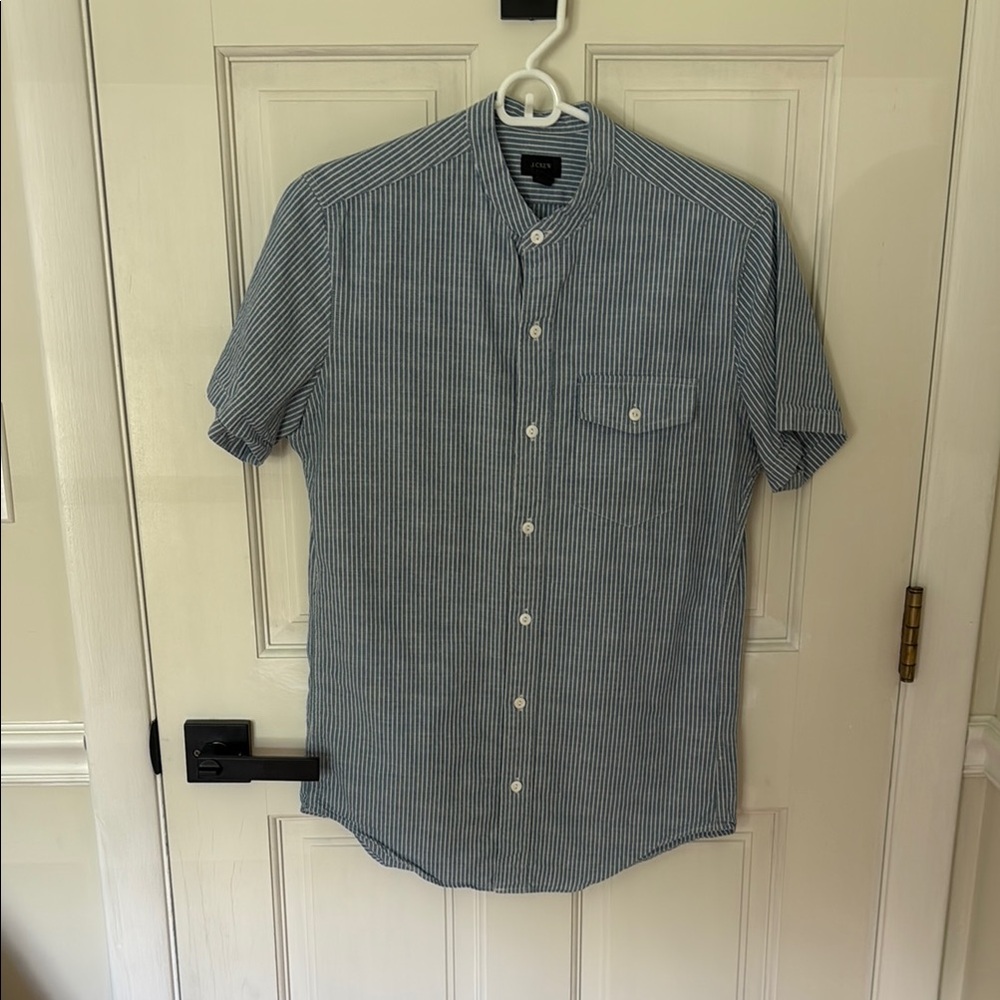 J. Crew Blue and White Casual Button Down Shirt